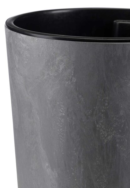 PLASTOVÝ KVETINÁČ URBANIKA SADA 2KS 57X30 CM+46,6X25,5 CM IMITÁCIA BETÓNU SIVÁ
