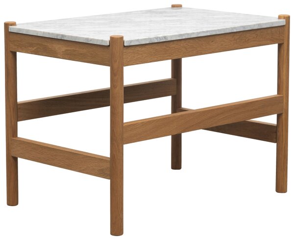 KONFERENČNÝ STOLÍK, prírodná farba, biela, drevo, kameň, 60/42/40 cm MID.YOU - Stolíky do obývačky, Online Only