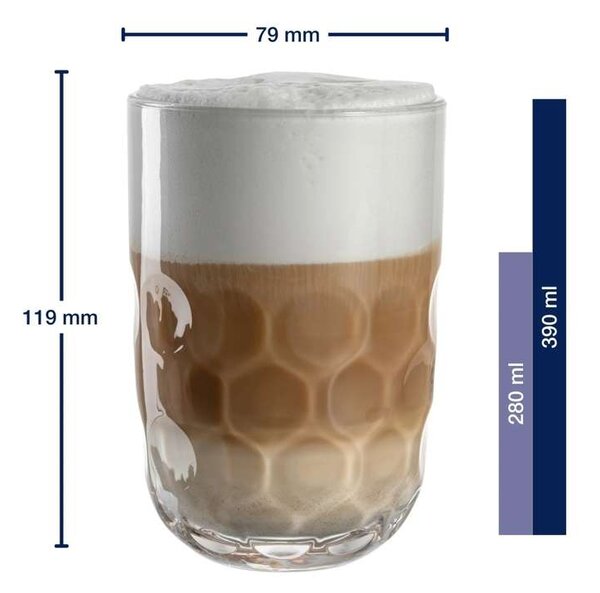 Leonardo poháre na latte s tanierikmi Gocce 390 ml 6 ks