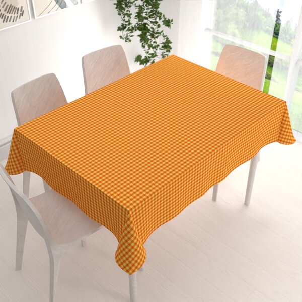 Biante Bavlnený obdĺžnikový obrus Olivia OL-006 Oranžovo-žltá kocka malá 50x100 cm