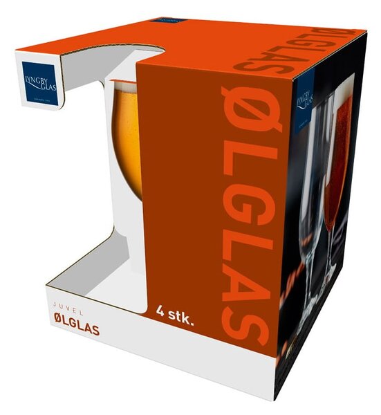 Súprava 4 pohárov na pivo Lyngby Glas Juvel, 490 ml