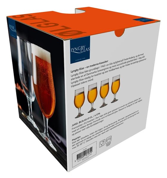 Súprava 4 pohárov na pivo Lyngby Glas Juvel, 490 ml