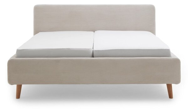 Béžová čalúnená dvojlôžková posteľ bez roštu 180x200 cm Mattis Cord – Meise Möbel