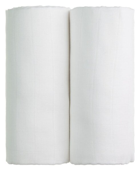 Súprava 2 bielych bavlnených osušiek T-TOMI Tetra, 90 x 100 cm