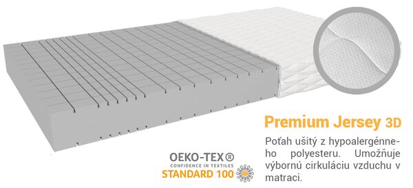 Penový matrac Nela 90x200 Poťah: Premium Jersey 3D
