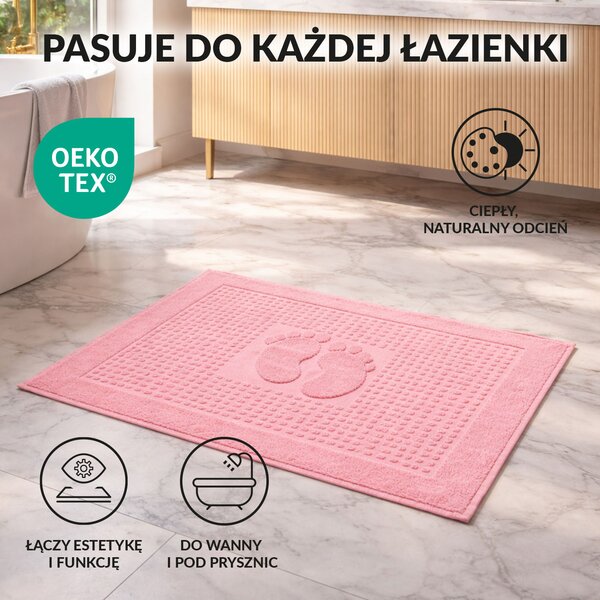 PODLOŽKA DO KÚPEĽNE HOTEL FEET 50X70 CM RUŽOVÁ