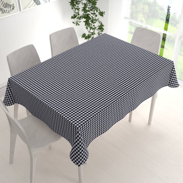 Biante Bavlnený obdĺžnikový obrus Olivia OL-015 Čierno-biela kocka malá 50x100 cm