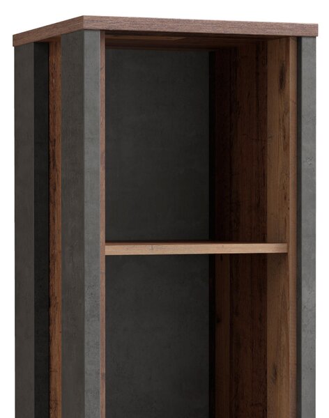 REGÁL, hnedá, tmavosivá, oceľ, 47/115,1/42 cm MID.YOU - Online Only drobný nábytok, Online Only