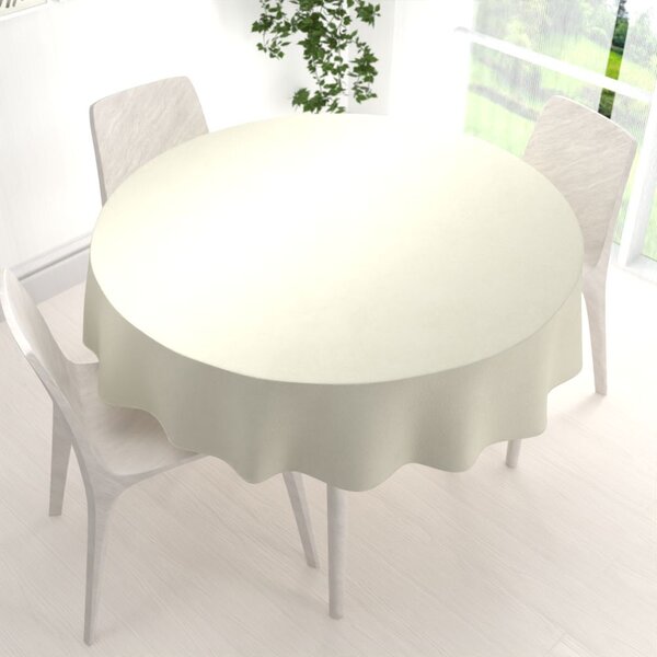 Biante Zamatový okrúhly obrus Velvet Premium SVP-003 Smotanový Ø 120 cm