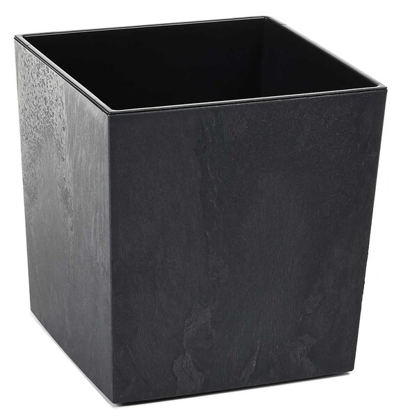 PLASTOVÝ KVETINÁČ FLORE 25X25 CM IMITÁCIA BETÓNU ČIERNA
