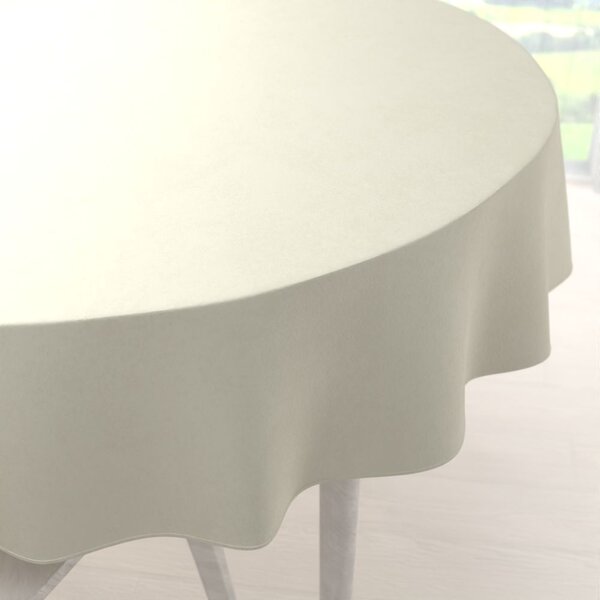 Biante Zamatový okrúhly obrus Velvet Premium SVP-003 Smotanový Ø 120 cm