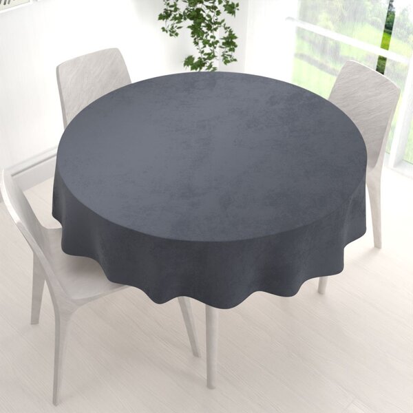 Biante Zamatový okrúhly obrus Velvet Premium SVP-004 Antracitovo sivý Ø 120 cm