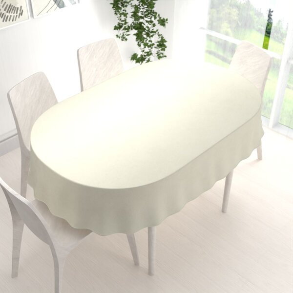 Biante Zamatový oválny obrus Velvet Prémium SVP-003 Smotanový 100x160 cm