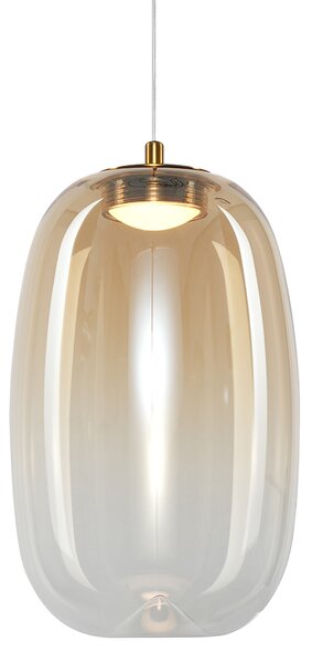 Závesné svietidlo Vaso, 1x jantárové sklenené tienidlo, (fi 13cm), g