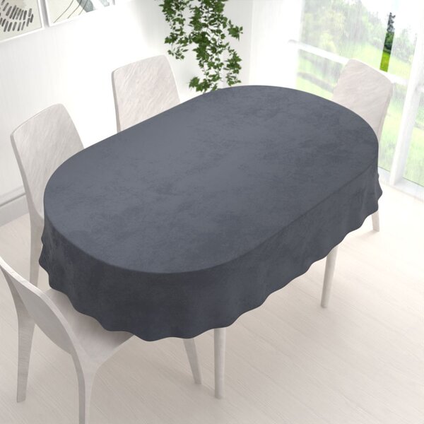 Biante Zamatový oválny obrus Velvet Prémium SVP-004 Antracitovo sivý 100x140 cm