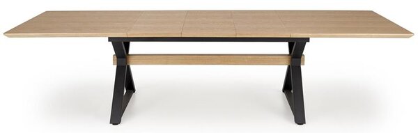 Halmar HENRY jedálenský stôl 180-300/100/75/13cm,MDF/oceľ, prírodná/čierna
