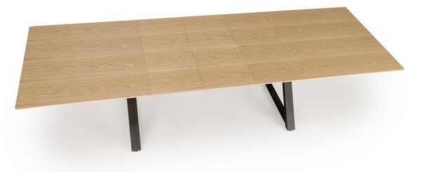 Halmar HENRY jedálenský stôl 180-300/100/75/13cm,MDF/oceľ, prírodná/čierna