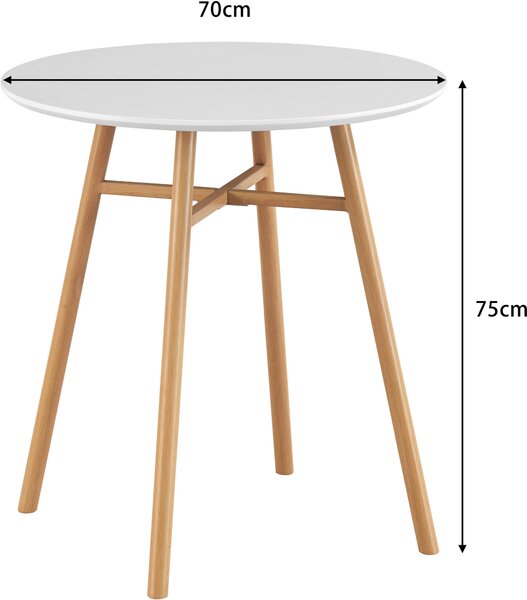 JEDÁLENSKÝ STÔL, biela, farba duba, 70/70/75 cm Carryhome - Stoly