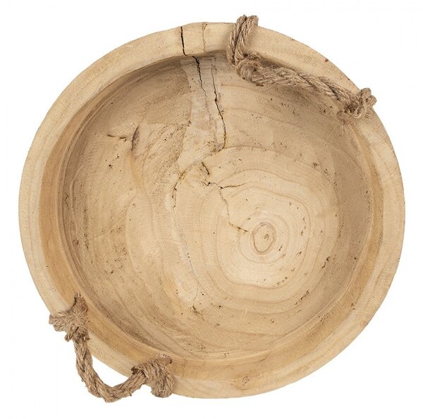Drevený guľatý podnos - Ø 35 * 6 cm - Clayre & Eef