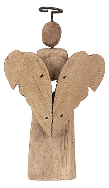 Dekorácia drevený anjel Antique so srdiečkom - 13*5*22 cm - Clayre & Eef