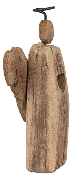 Dekorácia drevený anjel Antique so srdiečkom - 13*5*22 cm - Clayre & Eef