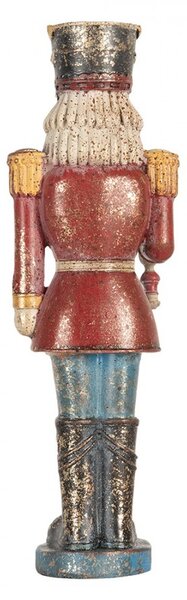 Modro-červená dekorácia Luskáčik Nutcracker - 7*6*21 cm - Clayre & Eef