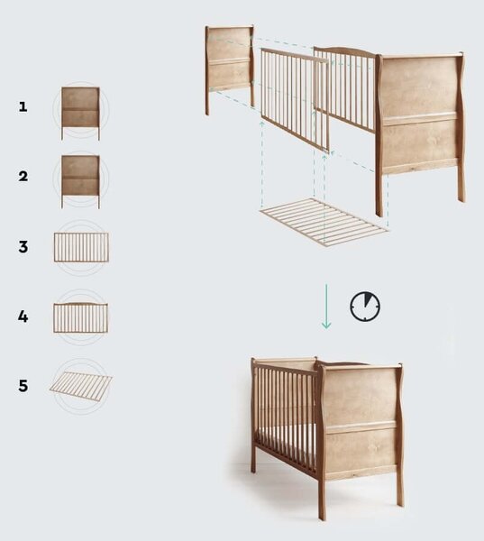 Detská postieľka Noble Cot 120x60 Vintage