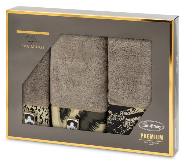 BAVLNENÝ UTERÁK EVA MINGE22 SADA 1KS 30X50 CM, 1KS 50X90 CM, 1KS 70X140 CM TMAVOBÉŽOVÁ