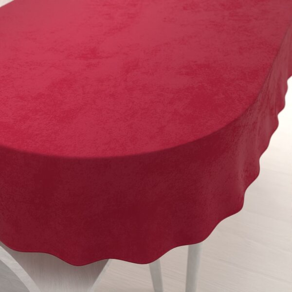 Biante Veľký zamatový oválny obrus Velvet Premium SVP-007 Malinovo červený 160x200 cm