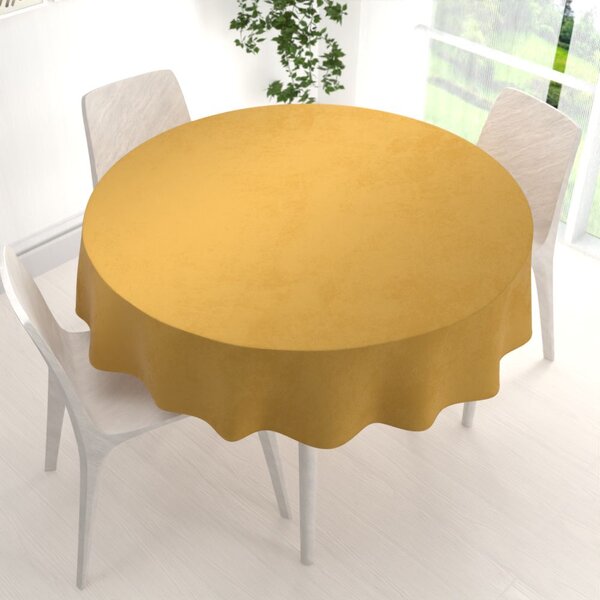 Biante Zamatový okrúhly obrus Velvet Premium SVP-009 Horčicový Ø 140 cm