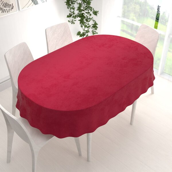 Biante Veľký zamatový oválny obrus Velvet Premium SVP-007 Malinovo červený 160x200 cm