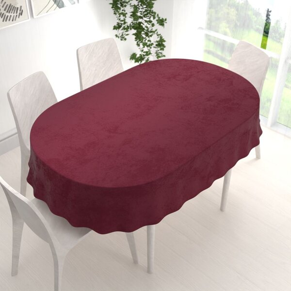 Biante Zamatový oválny obrus Velvet Prémium SVP-010 Tmavo vínový 100x140 cm