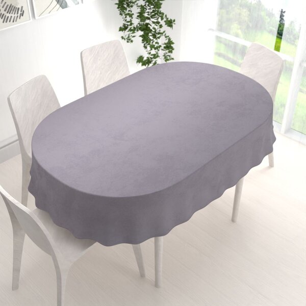 Biante Zamatový oválny obrus Velvet Prémium SVP-013 Sivý 100x160 cm