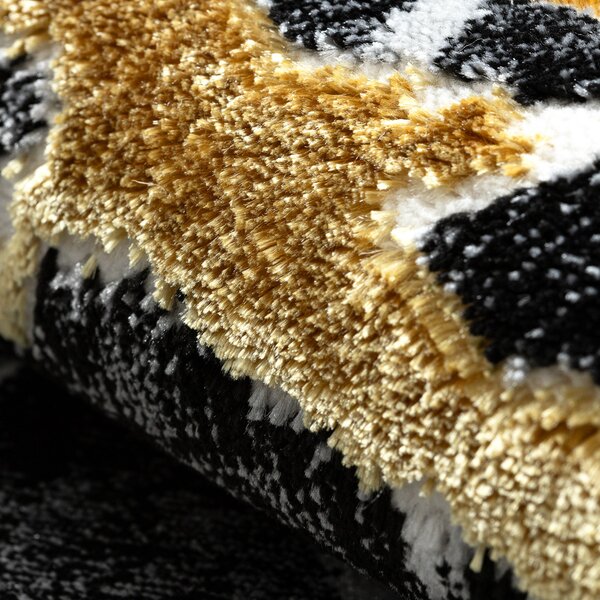 Dywany Łuszczów , Kusový koberec Allure 1963 black/gold, 120x170, čierna, kancelária