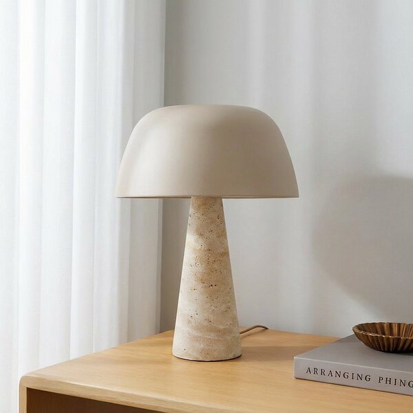 Stolové Lampa Lindby, Magritt, Béžová, Obývacia izba, Kameň, Moderný