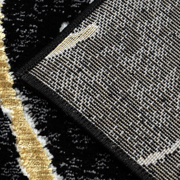 Dywany Łuszczów , Kusový koberec Allure 1963 black/gold, 120x170, čierna, kancelária