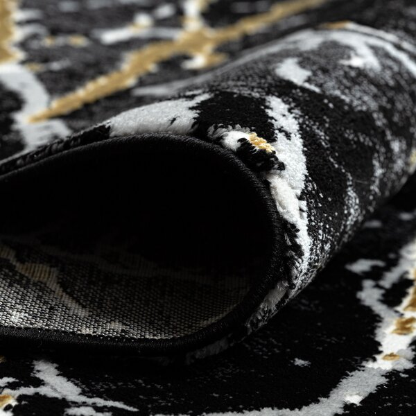 Dywany Łuszczów , Kusový koberec Allure 1963 black/gold, 120x170, čierna, kancelária