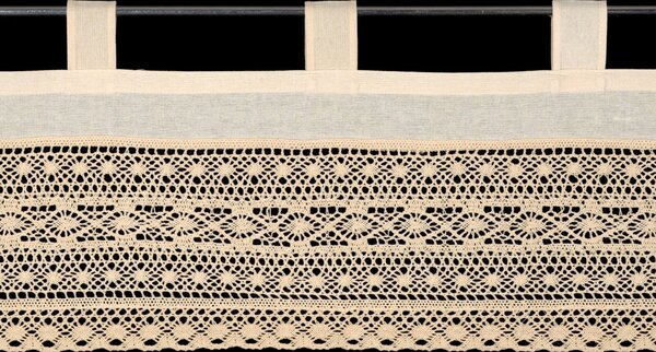 KRÁTKA ZÁCLONA NA PÚTKACH MADDELINE 150X35 CM SVETLOBÉŽOVÁ