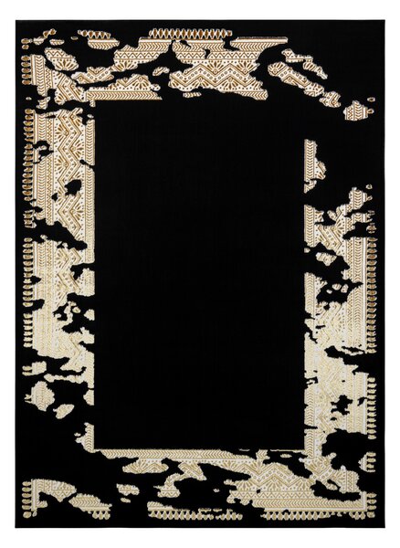 Dywany Łuszczów , Kusový koberec Allure 1965 black/gold, 120x170, čierna, kancelária
