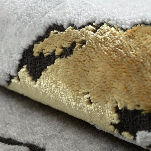 Dywany Łuszczów, Kusový koberec Allure 1963 white/gold kruh, 100x100 (priemer) kruh, biela, kancelária