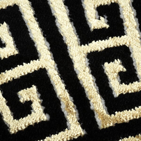Dywany Łuszczów, Kusový koberec Allure 1968 black/gold kruh, 120x120 (priemer) kruh, čierna, kancelária