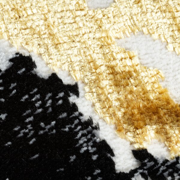 Dywany Łuszczów , Kusový koberec Allure 1963 black/gold kruh, 200x200 (priemer) kruh, čierna, kancelária