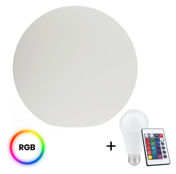 Exteriérové svietidlo Globo + LED žiarovka E27 RGB 10w + diaľkové ovládanie, (fi 30cm)