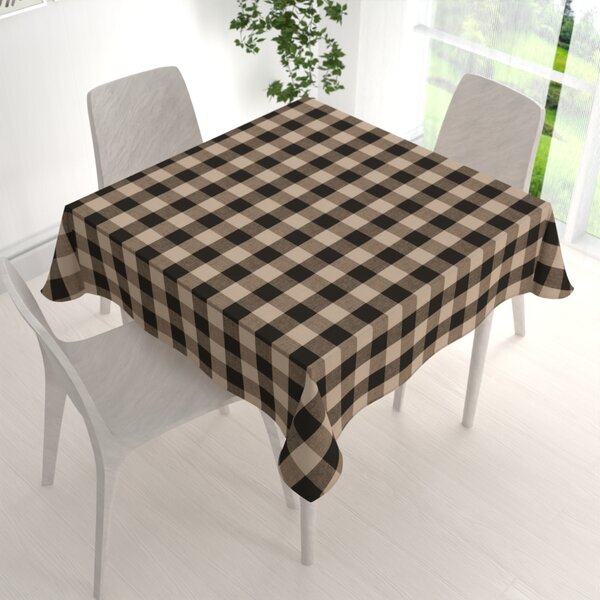 Biante Bavlnený štvorcový obrus Olivia OL-017 Hnedo-béžová kocka veľká 80x80 cm