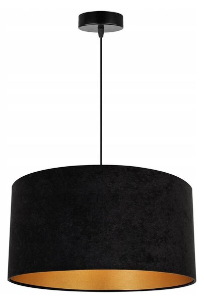Závesné svietidlo Mediolan, 1x čierne/zlaté textilné tienidlo, (fi 40cm)