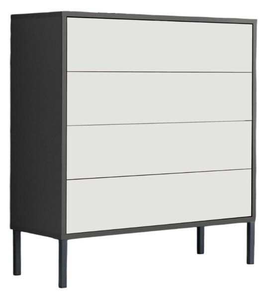 KOMODA, antracitová, biela, 79/86/33 cm MID.YOU - Komody, Online Only