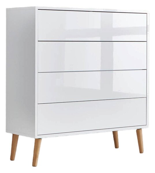 KOMODA, biela, biela s vysokým leskom, 79/86/33 cm MID.YOU - Komody, Online Only