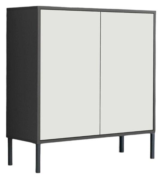 KOMODA, antracitová, biela, 79/86/33 cm MID.YOU - Komody, Online Only