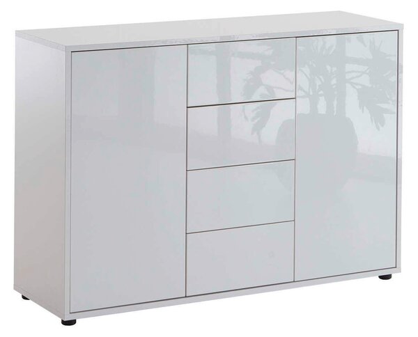 KOMODA, biela, biela s vysokým leskom, 105,5/73/33 cm MID.YOU - Komody, Online Only