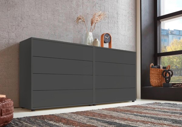 ŠIROKÁ KOMODA, antracitová, 158/73/33 cm MID.YOU - Komody, Online Only
